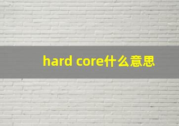 hard core什么意思